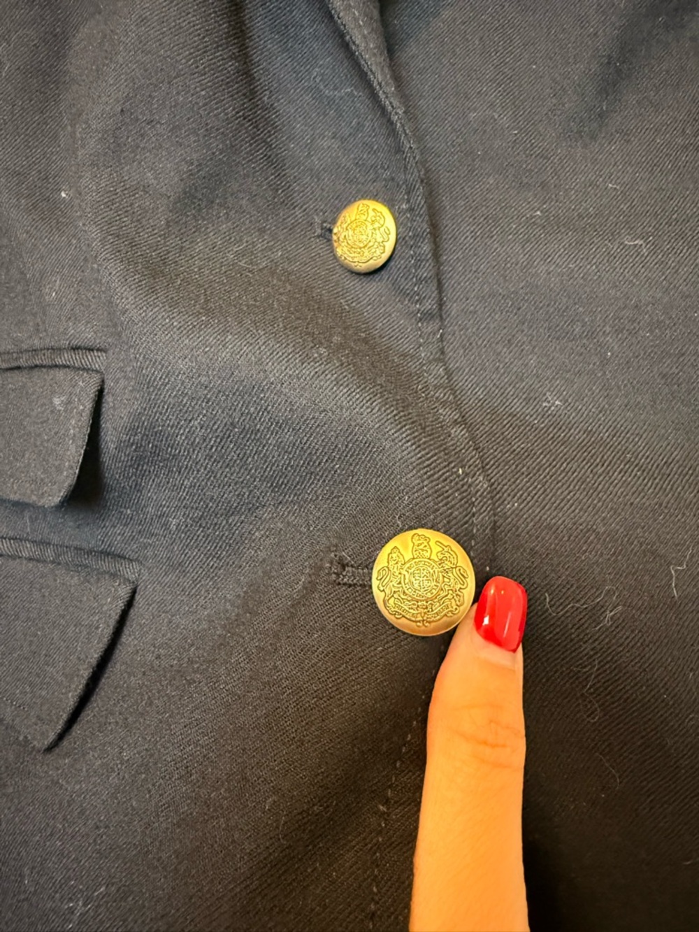J.Crew Schoolboy Blazer Wool Black Gold Crest Buttons Preppy Jacket Sz 10 - Picture 4 of 5